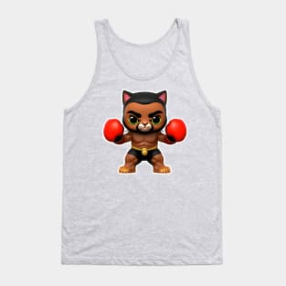 Cat boxer in red gloves Tank Top